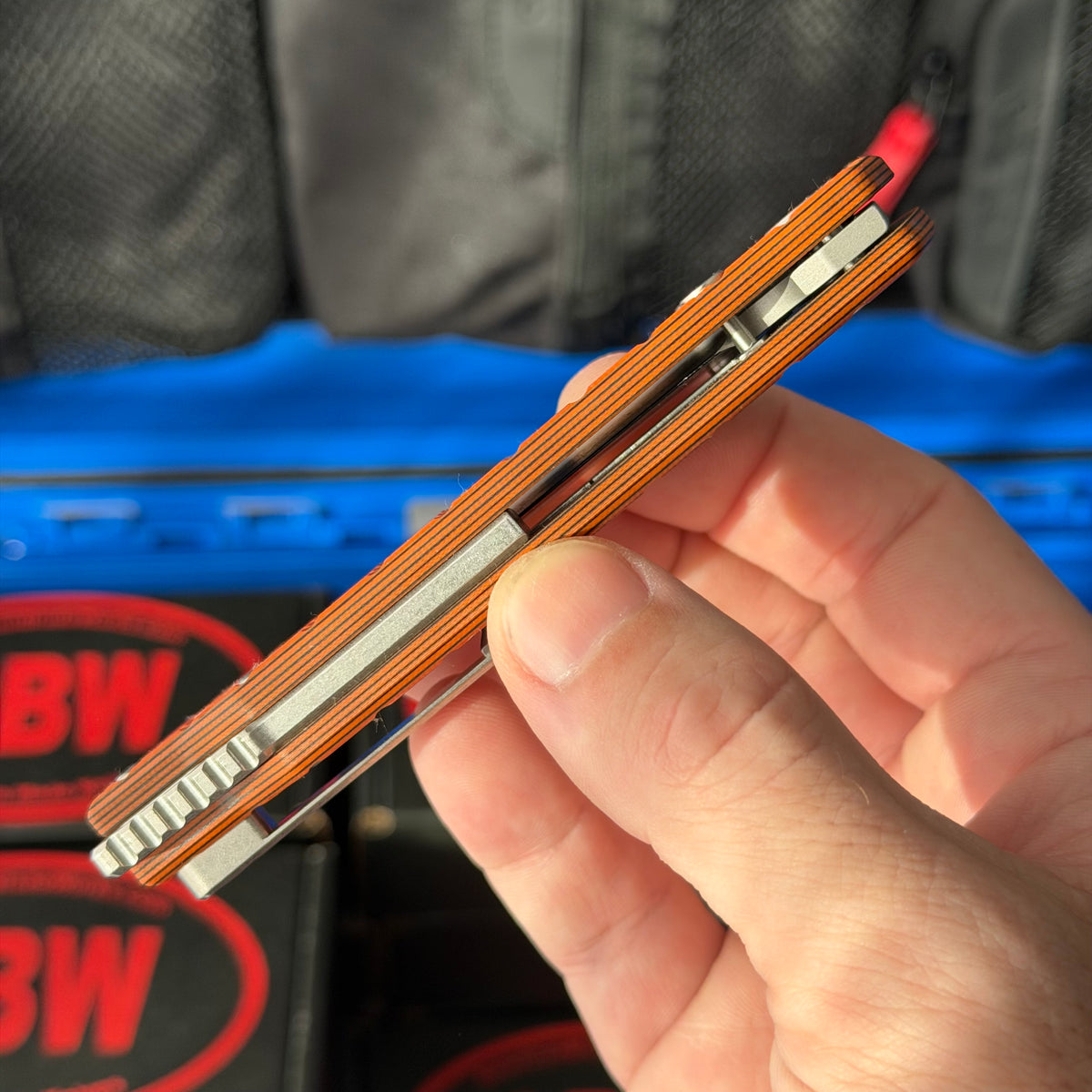 ABW Model 3 Manual Folding Knife - Frag-Milled G10, 3.3" MagnaCut, Button Liner Lock - Made in USA (ABW-M3-G10-FRAG)