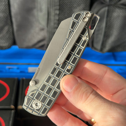 ABW Model 3 Manual Folding Knife - Frag-Milled G10, 3.3" MagnaCut, Button Liner Lock - Made in USA (ABW-M3-G10-FRAG)