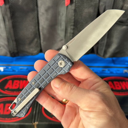 ABW Model 3 Manual Folding Knife - Frag-Milled G10, 3.3" MagnaCut, Button Liner Lock - Made in USA (ABW-M3-G10-FRAG)