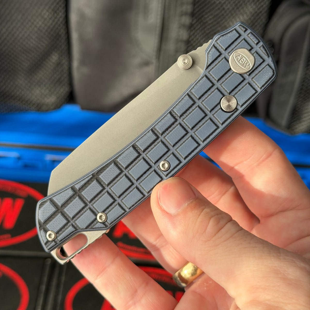 ABW Model 3 Manual Folding Knife - Frag-Milled G10, 3.3" MagnaCut, Button Liner Lock - Made in USA (ABW-M3-G10-FRAG)