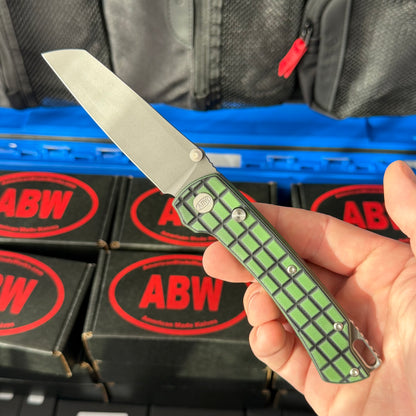 ABW Model 3 Manual Folding Knife - Frag-Milled G10, 3.3" MagnaCut, Button Liner Lock - Made in USA (ABW-M3-G10-FRAG)