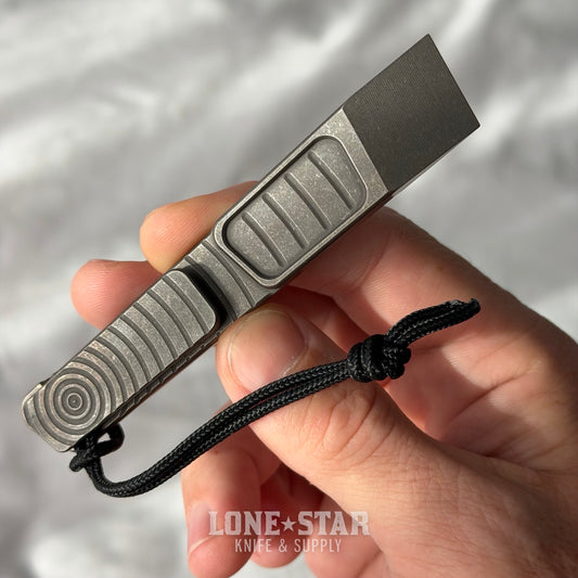 NGMCo. Middleman Not Thirsty 4.25" Titanium Prybar - 6Al4V, Circle Machining, Hidden Lanyard Hole, Bottle Opener Delete - Made in USA (NGMCO-MIDDLEMAN-CIRCLES-NT)