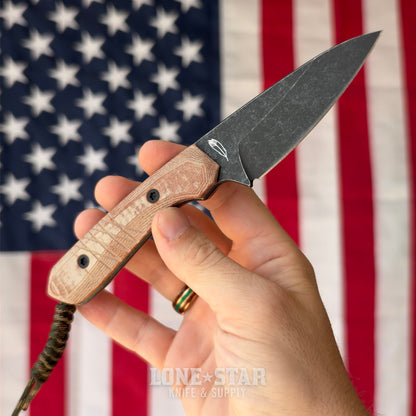 The Back Door: Lynch Blades Sparrow Seven - 3.25" CPM-154 Service Black, Brown XXX Micarta, Used - Made in USA
