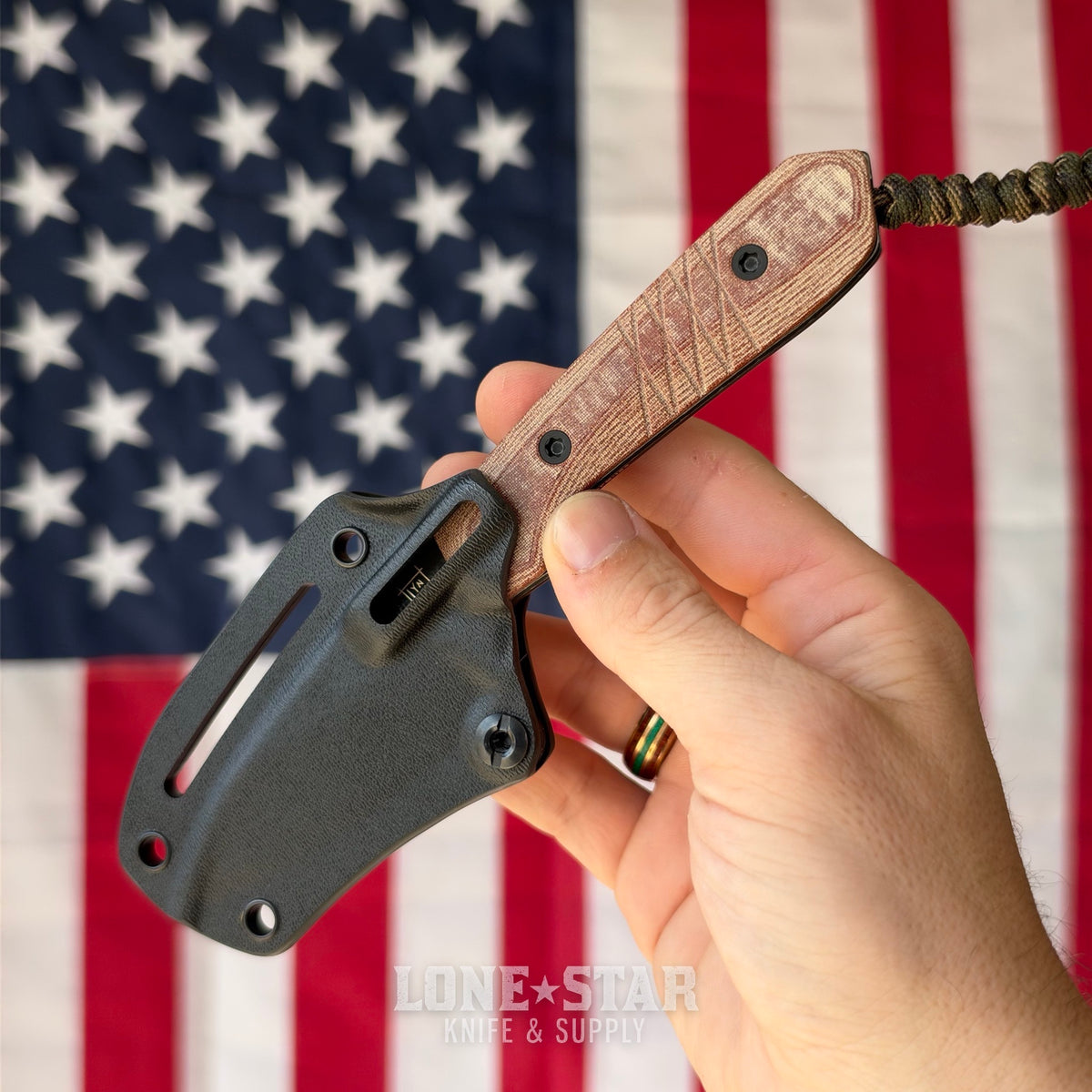 The Back Door: Lynch Blades Sparrow Seven - 3.25" CPM-154 Service Black, Brown XXX Micarta, Used - Made in USA