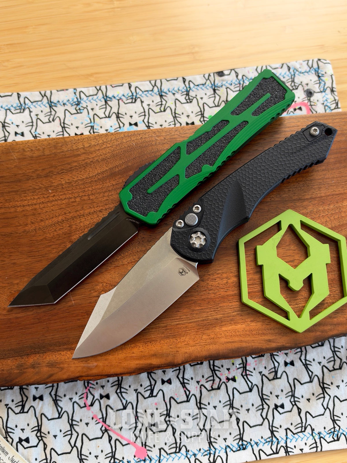 Lone Star Bundle: Heretic Colossus, Grail and User - Toxic Green OTF plus Mini Pariah Auto - Made in USA