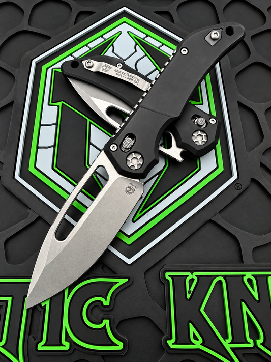 Heretic Koschei, Battleworn, 3.5" MagnaCut Drop Point, Crossbar Lock - Made in USA (H061-5A)