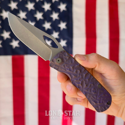 The Back Door: McNees Little Dixon 3.25" Rock - MagnaCut, Violet Atomic Titanium, Frame Lock - Made in USA (2620) (Return)