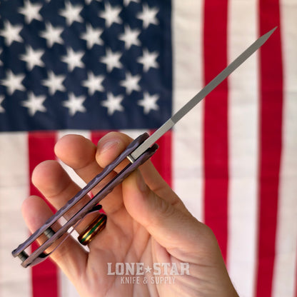The Back Door: McNees Little Dixon 3.25" Rock - MagnaCut, Violet Atomic Titanium, Frame Lock - Made in USA (2620) (Return)