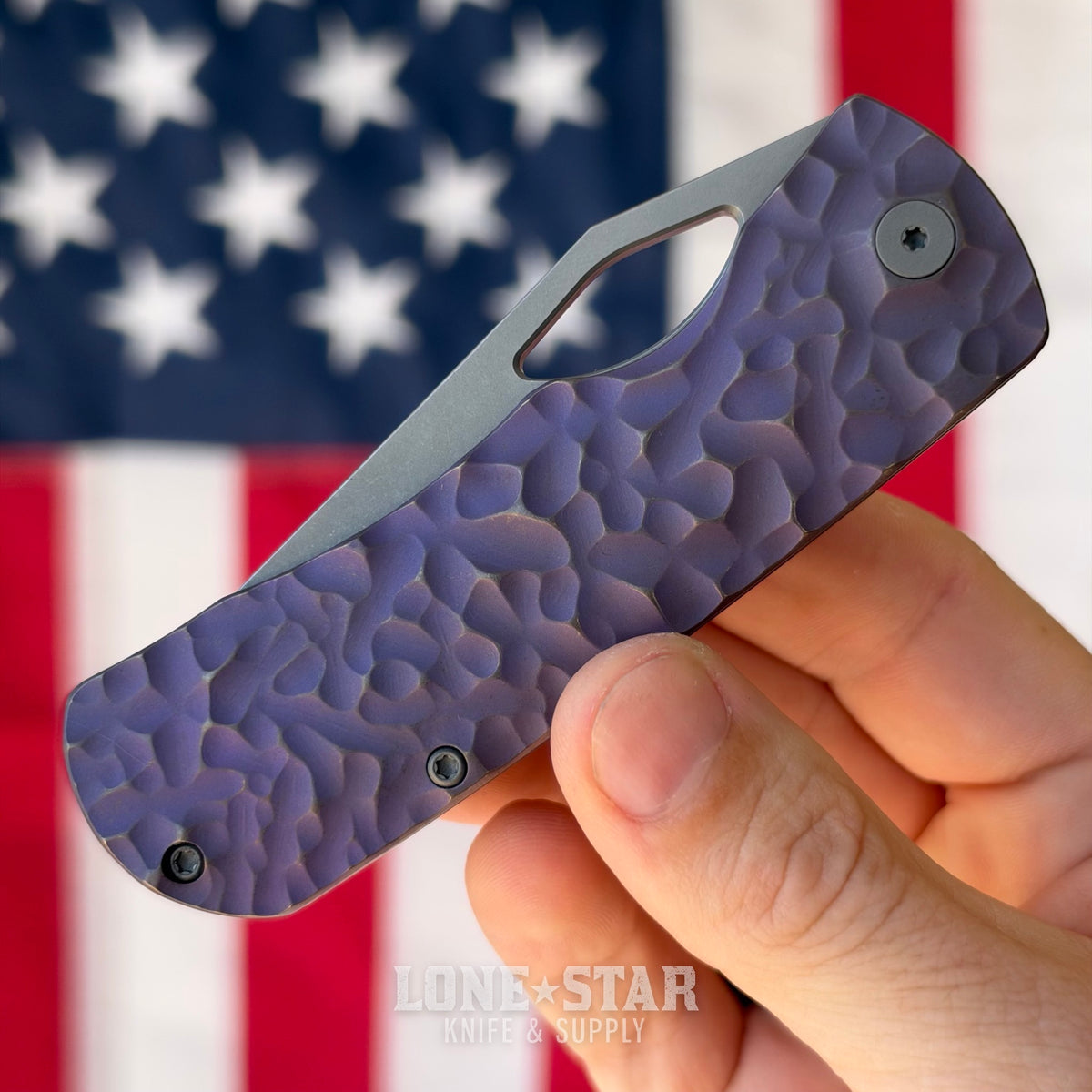 The Back Door: McNees Little Dixon 3.25" Rock - MagnaCut, Violet Atomic Titanium, Frame Lock - Made in USA (2620) (Return)