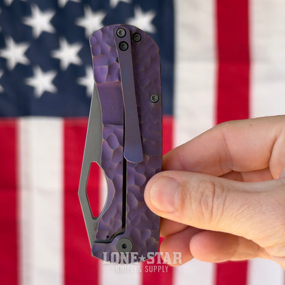 The Back Door: McNees Little Dixon 3.25" Rock - MagnaCut, Violet Atomic Titanium, Frame Lock - Made in USA (2620) (Return)