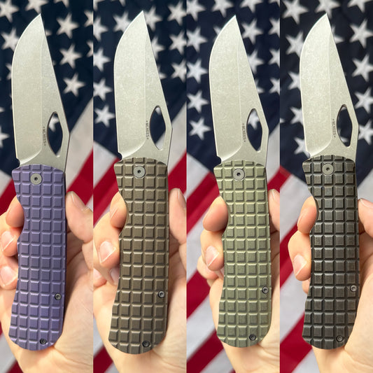 Frag Dixon Folding Knife – Titanium Frame Lock, 3.75″ MagnaCut Blade, Made in USA