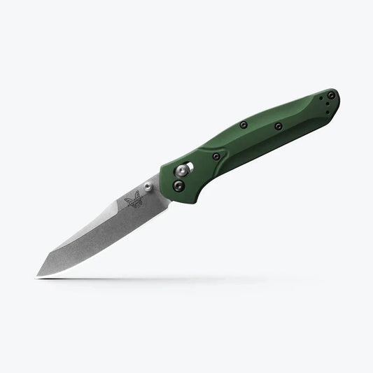Benchmade 940 Osborne Green Aluminum, 3.4 inch S30V Blade, Made in USA (940)