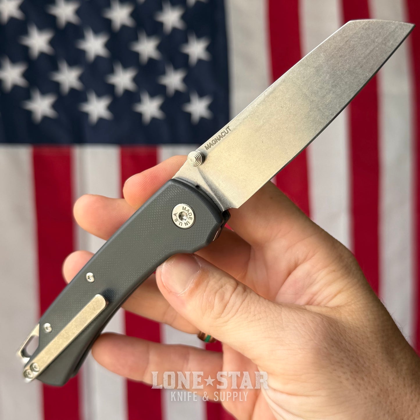 The Back Door: American Blade Works Model 3 Manual Folding Knife - Black G10, 3.3" MagnaCut, Skiff Bearings - Made in USA (ABW Model 3) (Trade In)