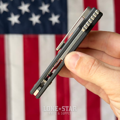 The Back Door: American Blade Works Model 3 Manual Folding Knife - Black G10, 3.3" MagnaCut, Skiff Bearings - Made in USA (ABW Model 3) (Trade In)