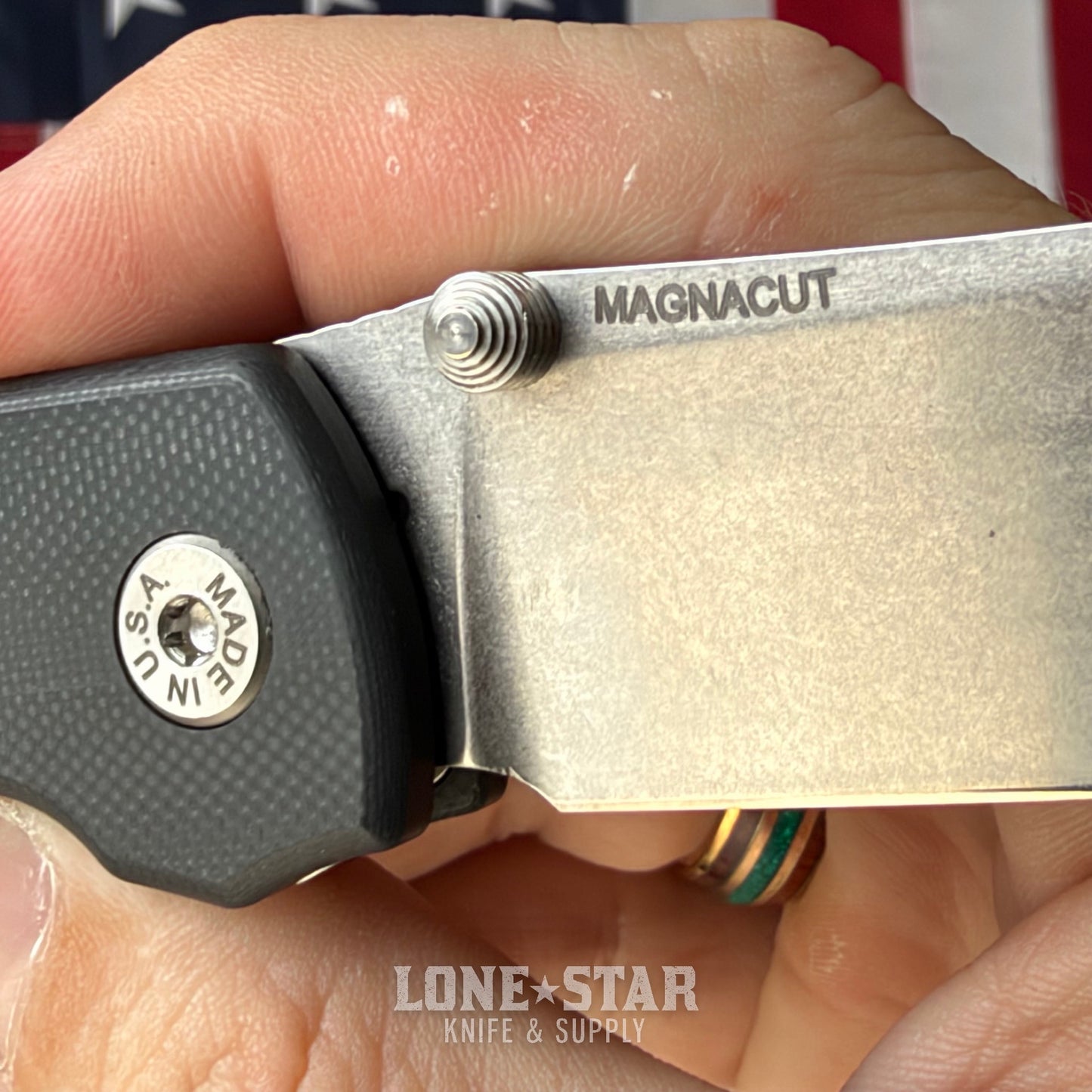 The Back Door: American Blade Works Model 3 Manual Folding Knife - Black G10, 3.3" MagnaCut, Skiff Bearings - Made in USA (ABW Model 3) (Trade In)