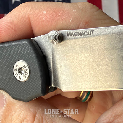 The Back Door: American Blade Works Model 3 Manual Folding Knife - Black G10, 3.3" MagnaCut, Skiff Bearings - Made in USA (ABW Model 3) (Trade In)
