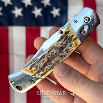 The Back Door: Used - Bear & Son 5S97 Professional Lockback 3.75" Clip Point, High Carbon Stainless, Leather Sheath - Made in USA