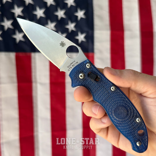The Back Door: Used - Spyderco Manix 2 Lightweight C101PBL2 3.37" Drop Point, CTS-BD1N, Blue FRCP, Ball Bearing Lock - Made in USA