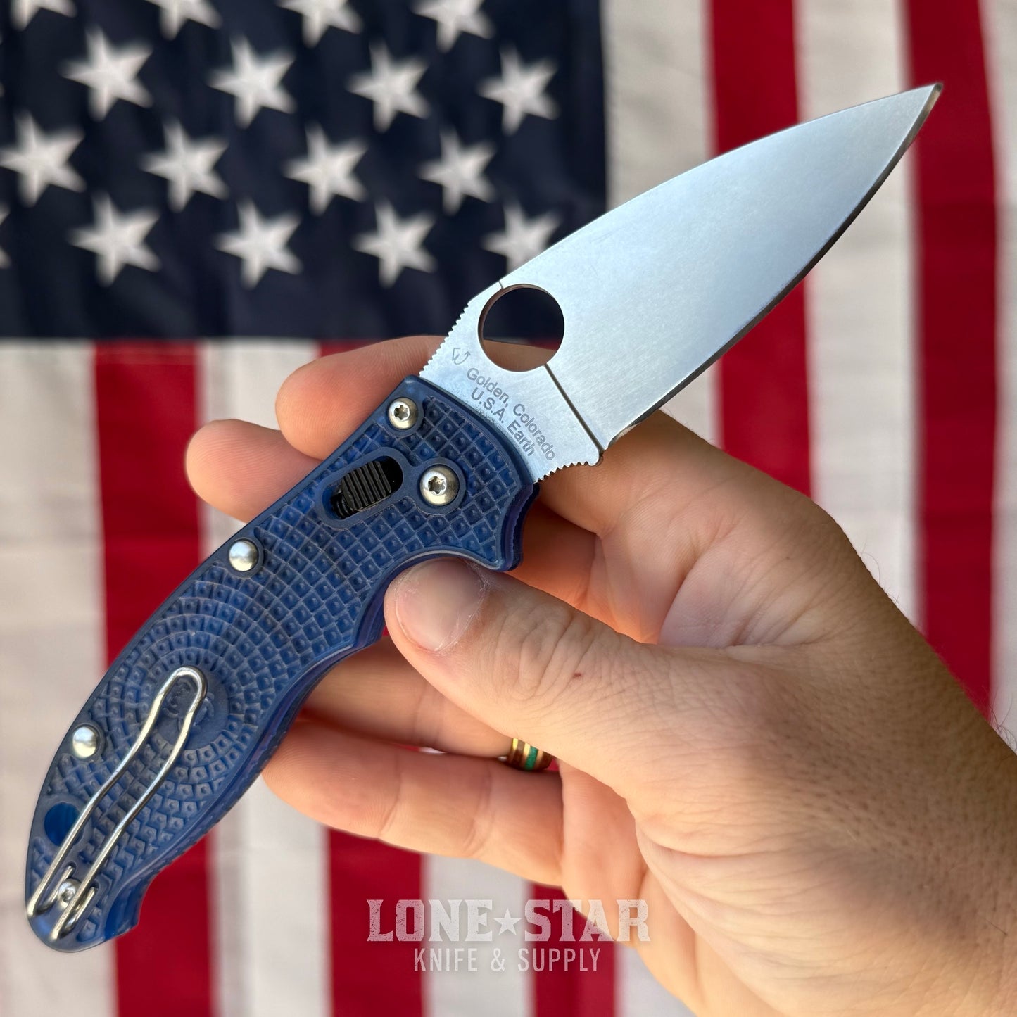 The Back Door: Used - Spyderco Manix 2 Lightweight C101PBL2 3.37" Drop Point, CTS-BD1N, Blue FRCP, Ball Bearing Lock - Made in USA