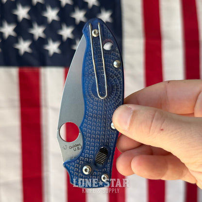 The Back Door: Used - Spyderco Manix 2 Lightweight C101PBL2 3.37" Drop Point, CTS-BD1N, Blue FRCP, Ball Bearing Lock - Made in USA