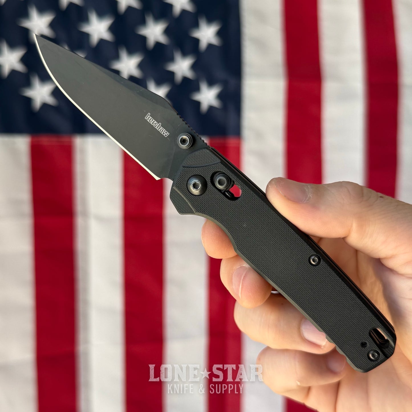 The Back Door: Used - Kershaw Bel Air KS6106BLK 3.1" Clip Point, CPM-MagnaCut Stonewash, Black G10, DuraLock - Made in USA