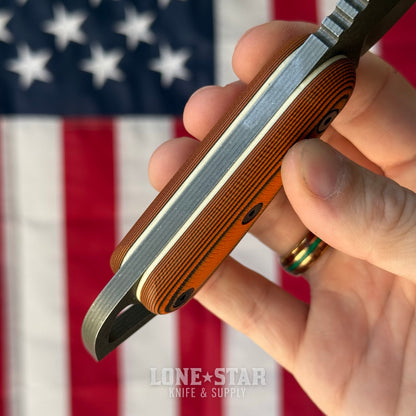 The Back Door: Shed Knives 2026 Skur 3.168" Fixed Blade – Skur Orange G-10, 154CM – Made in USA (SK26SKSO) (Blem)