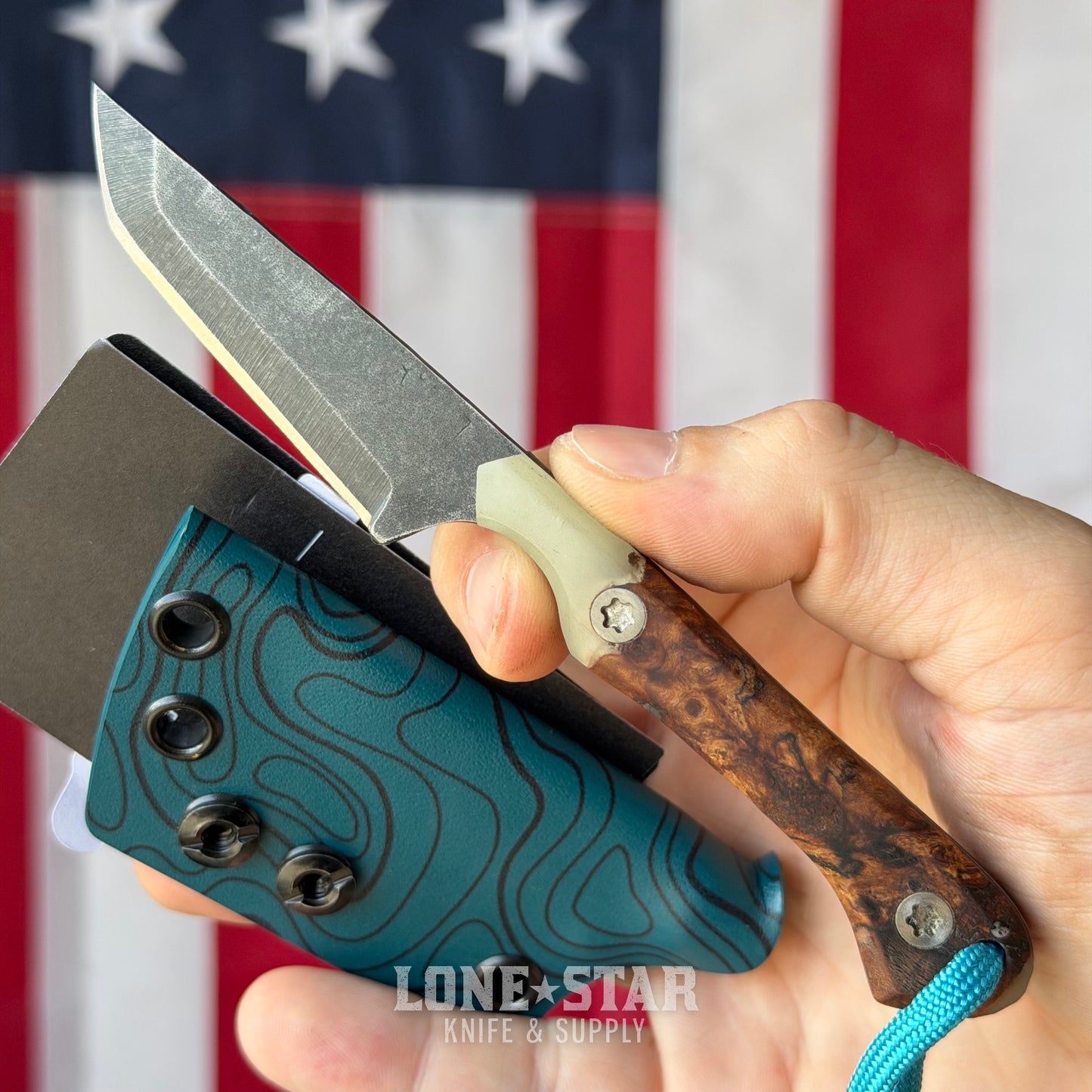 HF Blade Co. Mayfly Fixed Blade - 2.4" Nitro-V Tanto, Kydex Sheath & Ulticlip - Made in USA