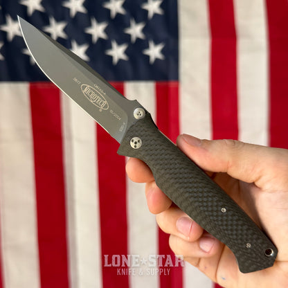 The Back Door: Microtech CMTX5 Dual Action Automatic - 3.5" Blasted S30V, Carbon Fiber, Hidden Clip Trigger, 2004 Collector Model, Serial 0617 - Made in USA (C-300765-1) (Trade In)