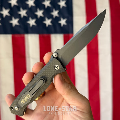 The Back Door: Microtech CMTX5 Dual Action Automatic - 3.5" Blasted S30V, Carbon Fiber, Hidden Clip Trigger, 2004 Collector Model, Serial 0617 - Made in USA (C-300765-1) (Trade In)