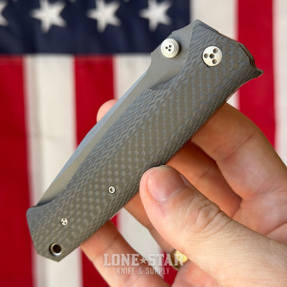 The Back Door: Microtech CMTX5 Dual Action Automatic - 3.5" Blasted S30V, Carbon Fiber, Hidden Clip Trigger, 2004 Collector Model, Serial 0617 - Made in USA (C-300765-1) (Trade In)