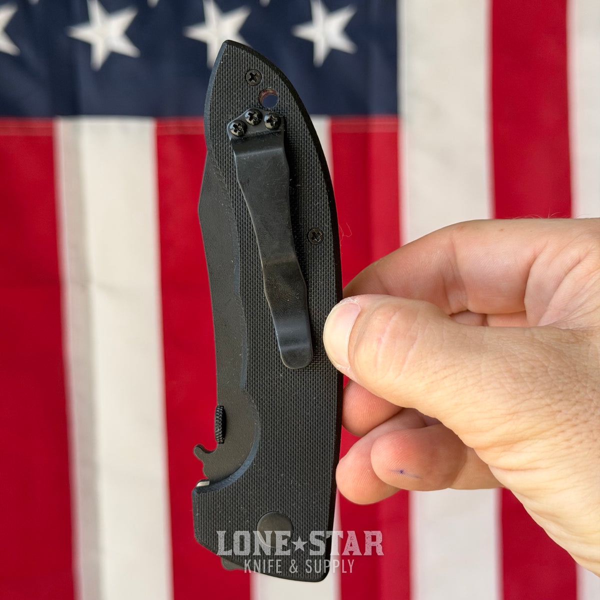 The Back Door: Emerson CQC-8 Folding Knife - Black G-10, 3.9" 154CM Partially Serrated, Wave Opener - Made in USA (CQC-8BTS) (Trade In)