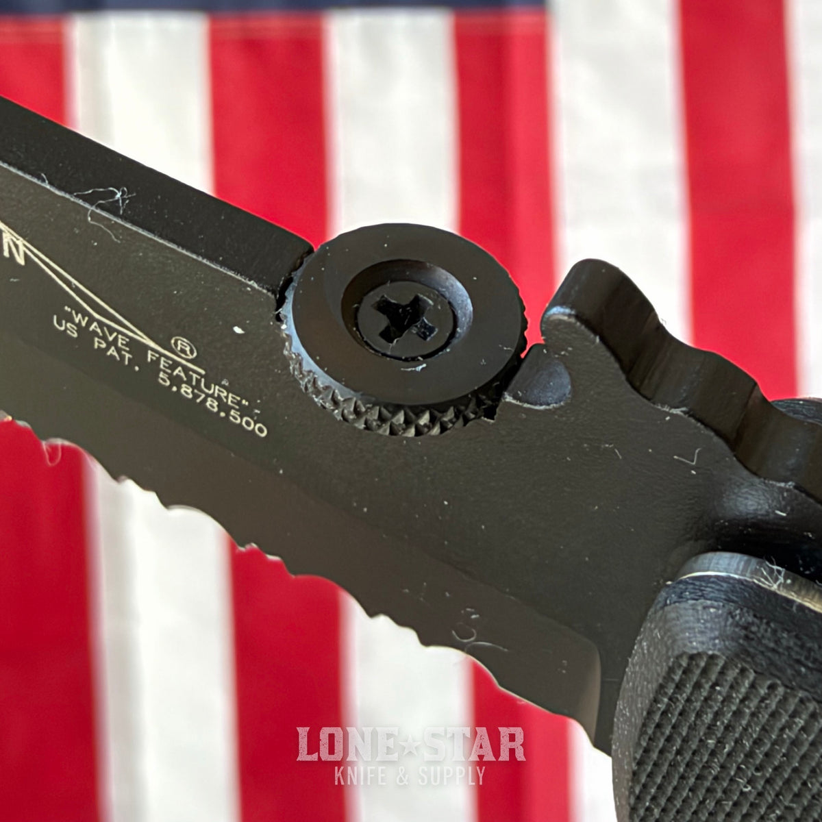 The Back Door: Emerson CQC-8 Folding Knife - Black G-10, 3.9" 154CM Partially Serrated, Wave Opener - Made in USA (CQC-8BTS) (Trade In)