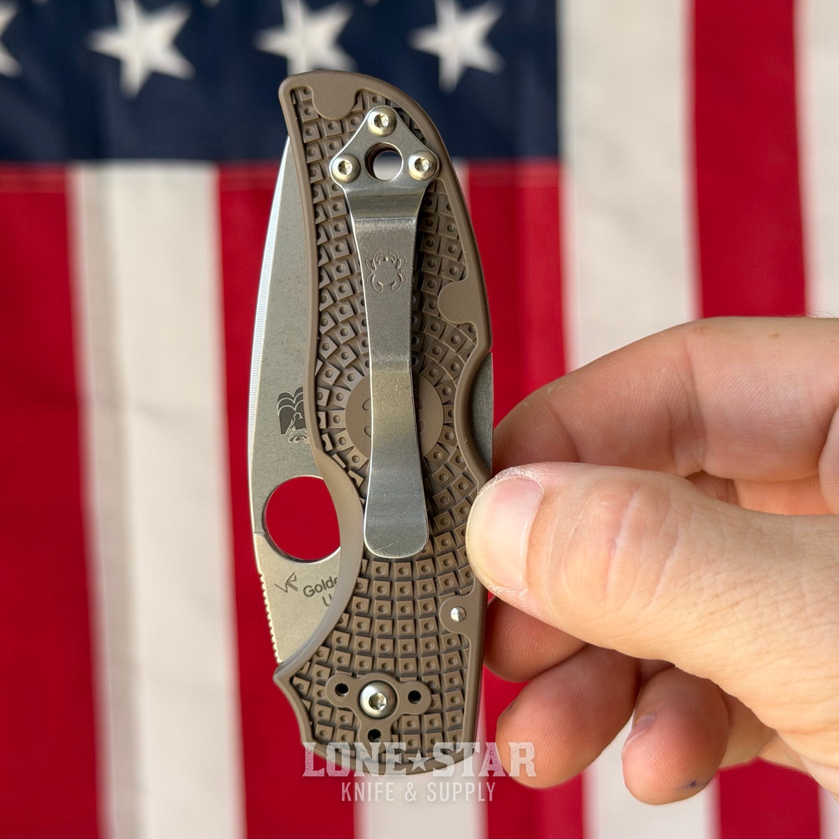 The Back Door: Spyderco Native 5 Lightweight Sprint Run - Brown FRN, 2.95" CPM-15V Stonewash, Lockback - Made in USA (C41PBN15V5) (Trade In)