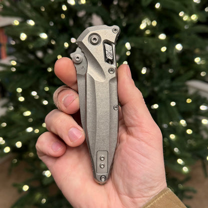 Microtech SOCOM Delta RAM-LOK Spear Point Knife, Stonewash Titanium Handle with Bronze Accents, 3.9″ Blade, Made in USA (Marfione Select, 159RL-10SMS2)