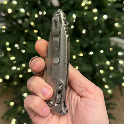 Microtech SOCOM Delta RAM-LOK Spear Point Knife, Stonewash Titanium Handle with Bronze Accents, 3.9″ Blade, Made in USA (Marfione Select, 159RL-10SMS2)