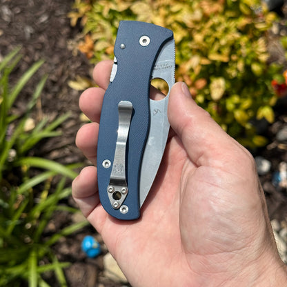 Spyderco Bodacious Knife – Cobalt Blue G‑10 Handle, CPM SPY27 Blade, Compression Lock – Made in USA (SC263GPCBL)
