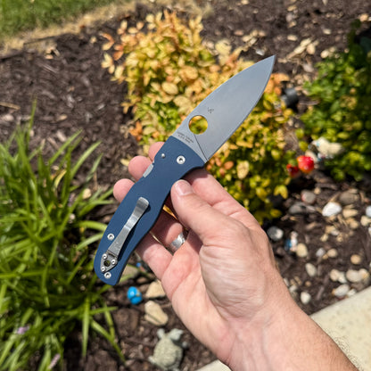 Spyderco Bodacious Knife – Cobalt Blue G‑10 Handle, CPM SPY27 Blade, Compression Lock – Made in USA (SC263GPCBL)