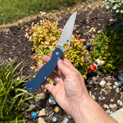 Spyderco Military 2 Knife - Cobalt Blue G-10 Handle, CPM SPY27 Blade, Compression Lock - Made in USA (SC36GPCBL2)