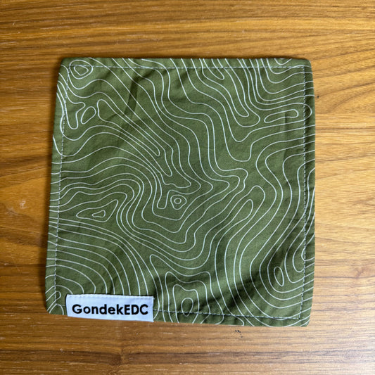 Green Topo Hamilton Hank - 7x7 Cotton & Microfiber Handkerchief - Made in USA