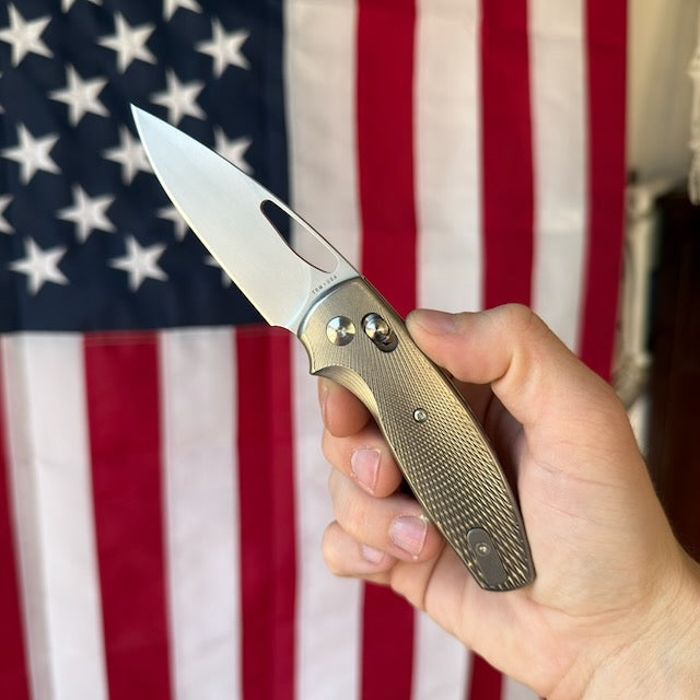 TRM Bulldog FL Knife, Titanium Frame, 2.9″ Blade, River-LOK, Made in USA