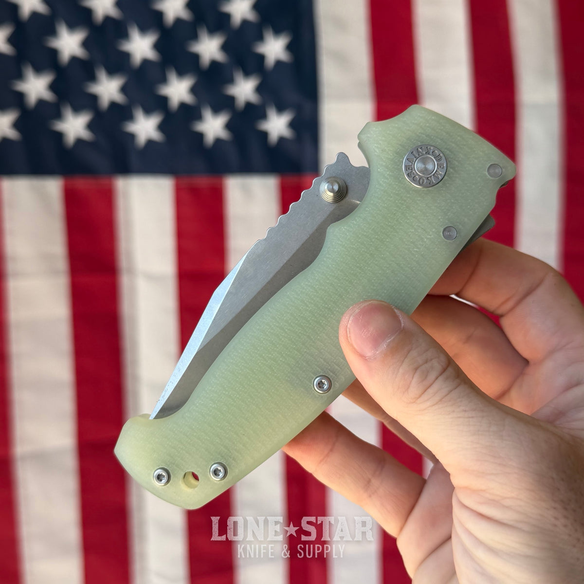 Demko AD20 XXX - 4" CPM-3V Clip Point, Natural G10, Shark-Lock - Made in USA (DEMKO-AD20XXX-NATURAL)
