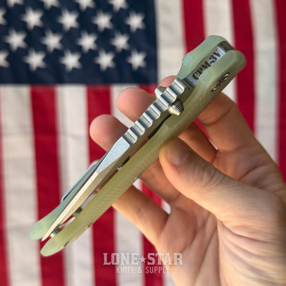 Demko AD20 XXX - 4" CPM-3V Clip Point, Natural G10, Shark-Lock - Made in USA (DEMKO-AD20XXX-NATURAL)