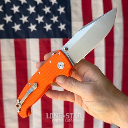 Demko AD20 XXX - 4" CPM-3V Clip Point, Orange G10, Shark-Lock - Made in USA (DEMKO-AD20XXX-ORANGE)