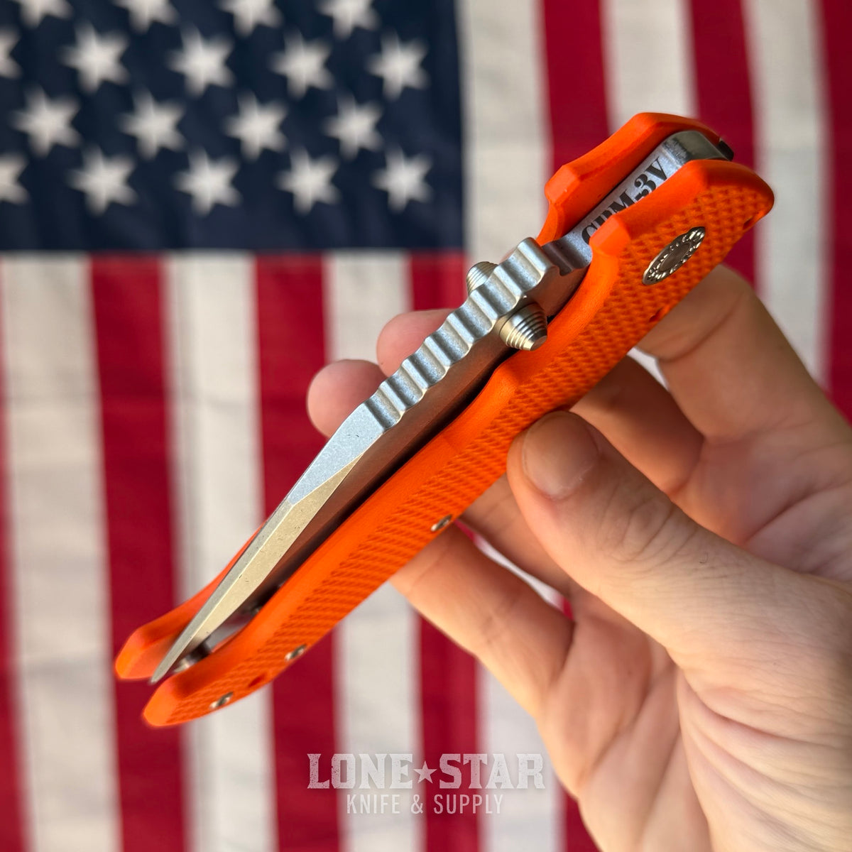 Demko AD20 XXX - 4" CPM-3V Clip Point, Orange G10, Shark-Lock - Made in USA (DEMKO-AD20XXX-ORANGE)