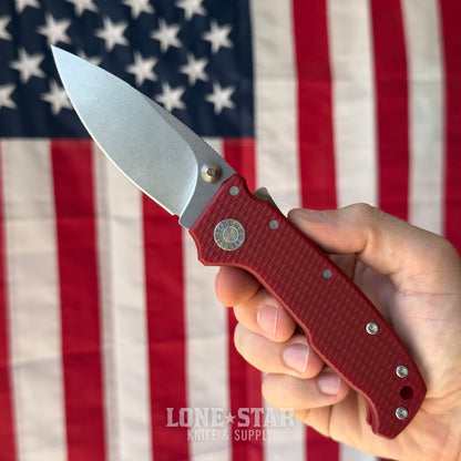 Demko AD20 CXT - 3.25" CPM-3V Barong, Red G10, Shark-Lock - Made in USA (DEMKO-AD20CXT-REDG10)