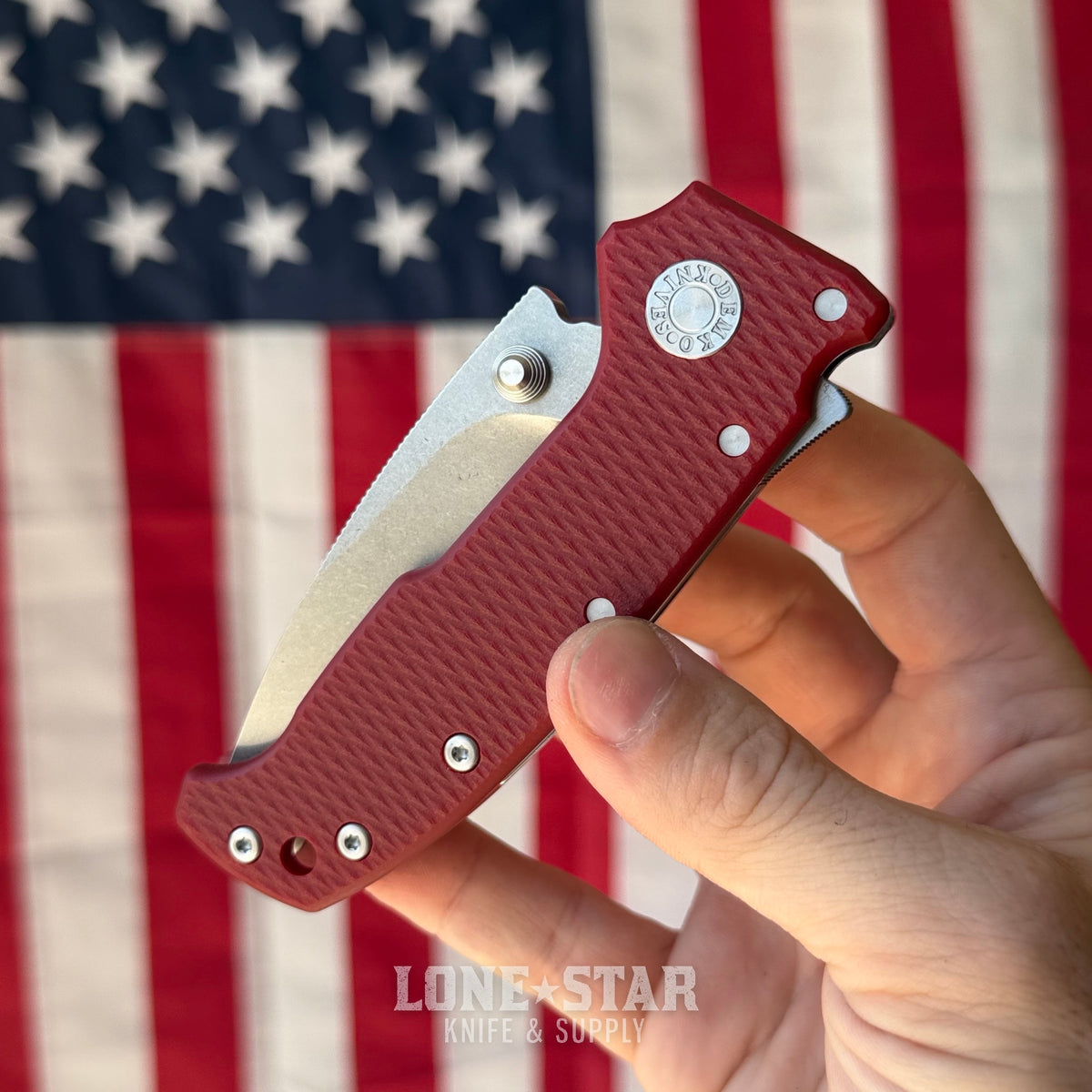 Demko AD20 CXT - 3.25" CPM-3V Barong, Red G10, Shark-Lock - Made in USA (DEMKO-AD20CXT-REDG10)