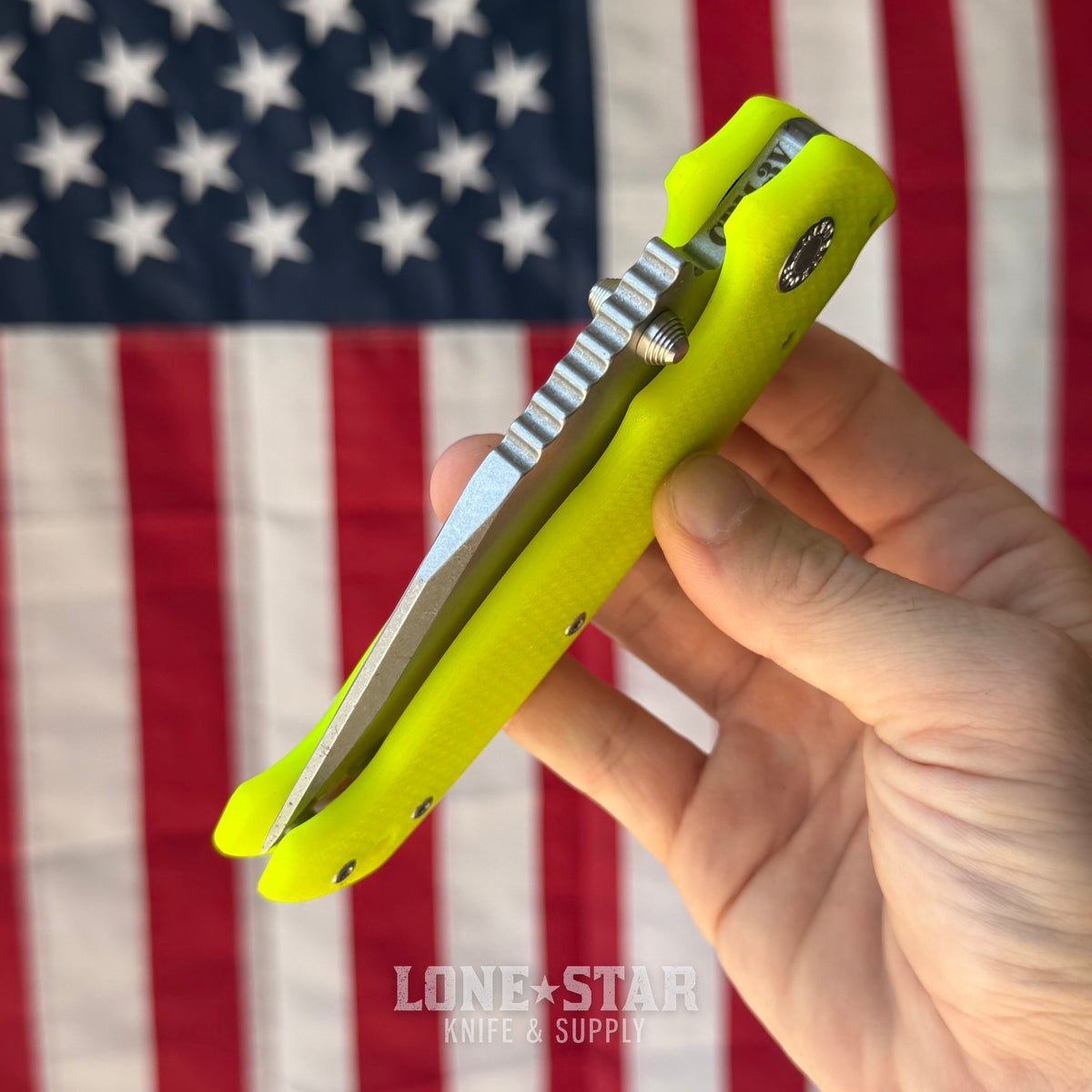 Demko AD20 XXX - 4" CPM-3V Clip Point, Dayglow G10, Shark-Lock - Made in USA (DEMKO-AD20XXX-DAYGLOW)