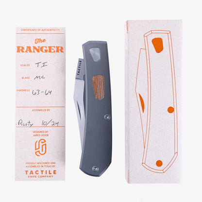 The Ranger – MagnaCut Blade, Titanium Handles, Vintage Micarta Shield – Made in USA