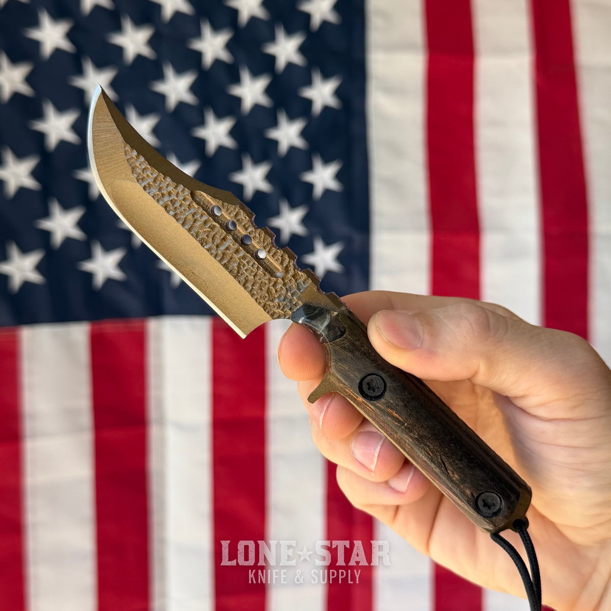 Severed Metal Works Squire V3 3.3" Fixed Blade, MagnaCut, 285Woodworks Handle, Burnt Bronze Gunkote, Serial 008 - Made in USA (SMW-SQUIREV3-008)