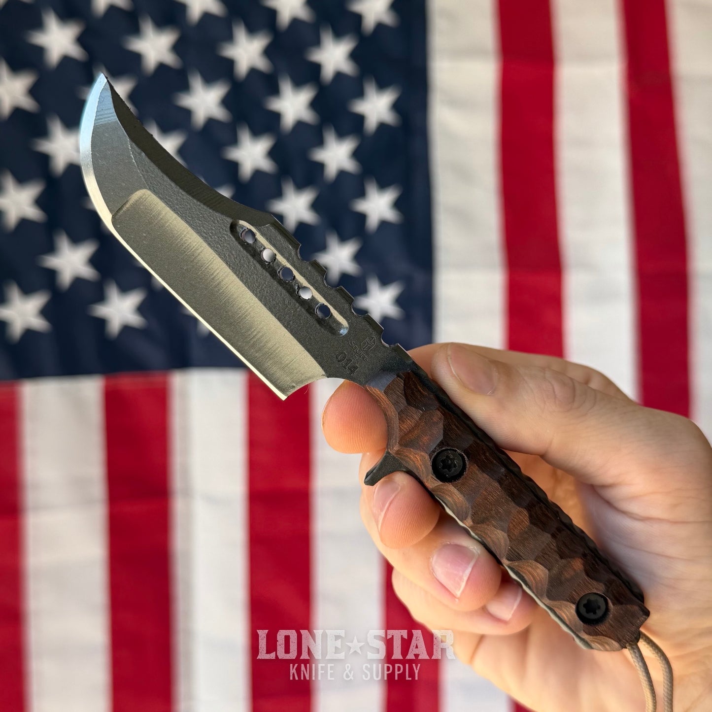 Severed Metal Works Squire V3 3.3" Fixed Blade, 440C, Dymalux, Black Chrome Gunkote, Serial 014 - Made in USA (SMW-SQUIREV3-014)
